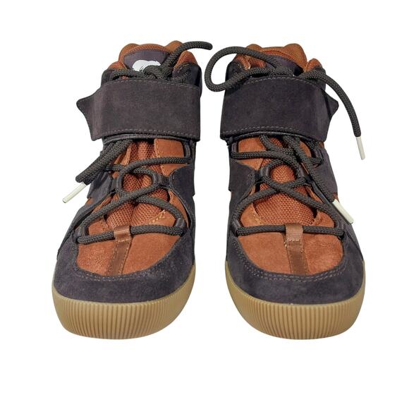 SOREL! BURNT ORANGE, BROWN GENUINE LEATHER & SUEDE OUT & ABOUT SNEAKERS! SZ 7.5 - Picture 6 of 11